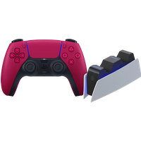 Koop Sony PlayStation 5 DualSense Draadloze Controller Cosmic Red + BlueBuilt oplaadstation - 6095628757720